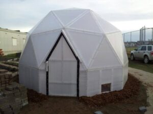 geodesic dome greenhouse with Solexx Panels